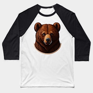 Grizzly Bear Portrait Baseball T-Shirt